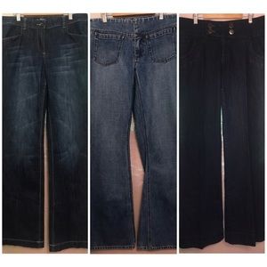 BUNDLE OF 3 FLARE JEANS - GAP, NY&CO, KIKIT SIZE 6